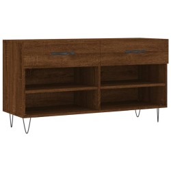 vidaXL Banco zapatero madera de ingeniería marrón roble 102x35x55 cm
