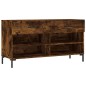 vidaXL Banco zapatero madera de ingeniería roble ahumado 102x35x55 cm