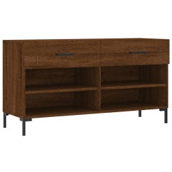 vidaXL Banco zapatero madera de ingeniería marrón roble 102x35x55 cm