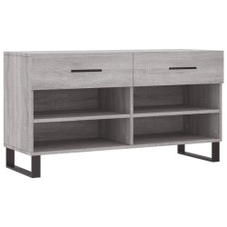 vidaXL Banco zapatero madera de ingeniería gris Sonoma 102x35x55 cm