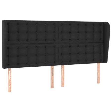 vidaXL Cabecero con orejas cuero sintético negro 203x23x118/128 cm