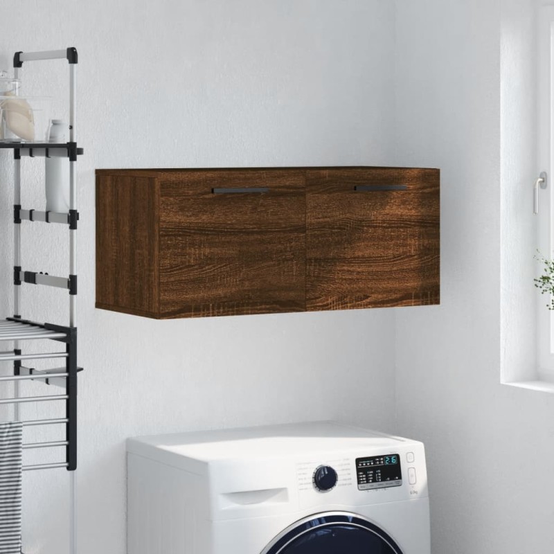 vidaXL Armario de pared madera ingeniería marrón roble 80x36,5x35 cm vidaXL Armario de pared madera ingeniería marrón roble 80x36,5x35 cm