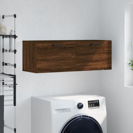 vidaXL Armario de pared madera ingeniería marrón roble 100x36,5x35 cm