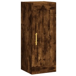 vidaXL Armario de pared madera ingeniería roble ahumado 34,5x34x90 cm