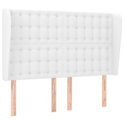 vidaXL Cabecero con orejas de cuero sintético blanco 147x23x118/128 cm