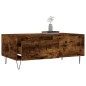 vidaXL Mesa de centro madera contrachapada roble ahumado 90x50x36,5 cm