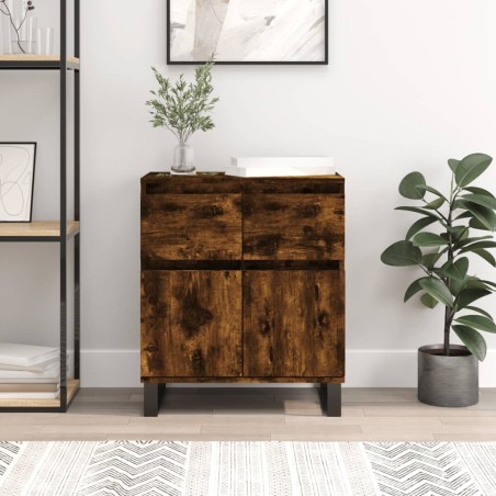 vidaXL Aparador madera contrachapada color roble ahumado 60x35x70 cm