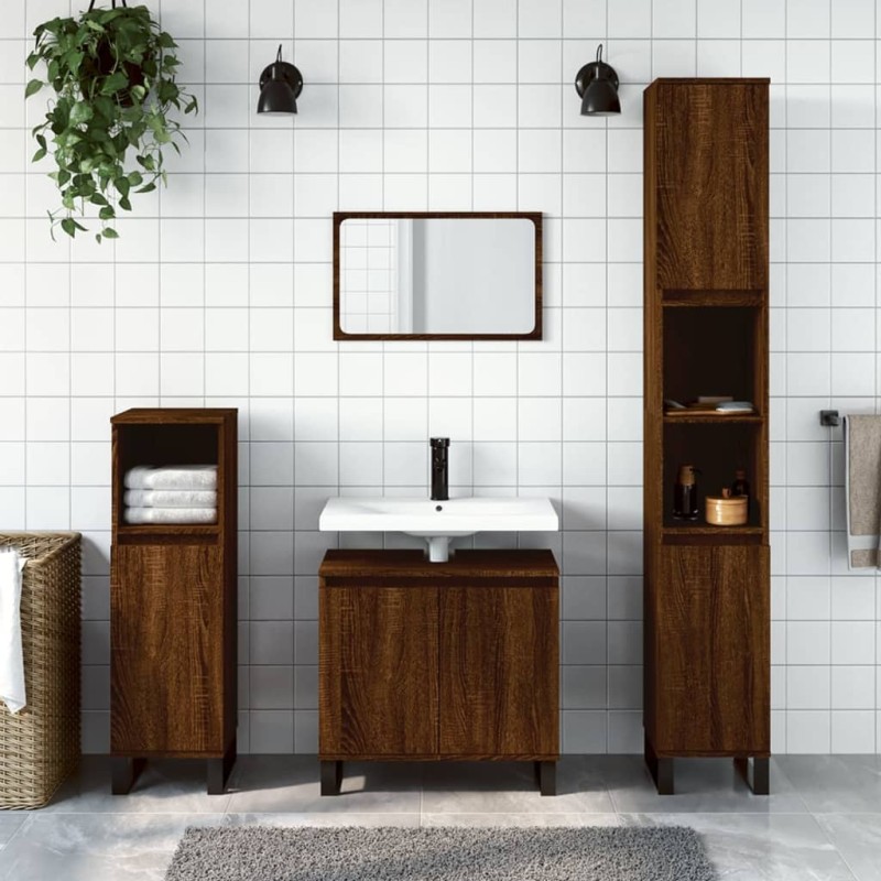 vidaXL Armario de baño madera de ingeniería marrón roble 58x33x60 cm vidaXL Armario de baño madera de ingeniería marrón roble 58x33x60 cm