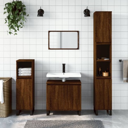 vidaXL Armario de baño madera de ingeniería marrón roble 58x33x60 cm