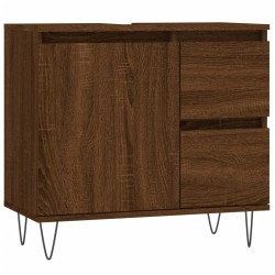 vidaXL Armario de baño madera contrachapada marrón roble 65x33x60 cm