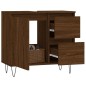 vidaXL Armario de baño madera contrachapada marrón roble 65x33x60 cm vidaXL Armario de baño madera contrachapada marrón roble 65x33x60 cm