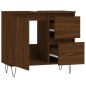 vidaXL Armario de baño madera contrachapada marrón roble 65x33x60 cm vidaXL Armario de baño madera contrachapada marrón roble 65x33x60 cm