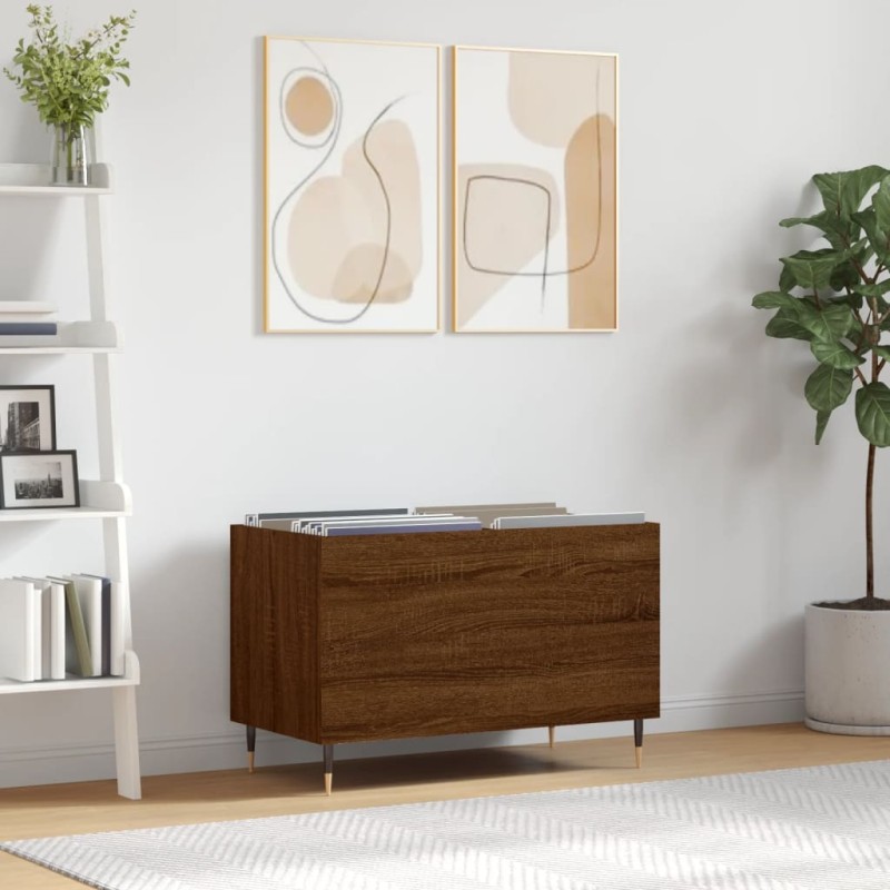 vidaXL Mueble discos madera contrachapada roble marrón 74,5x38x48 cm vidaXL Mueble discos madera contrachapada roble marrón 74,5x38x48 cm