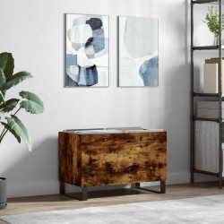 vidaXL Mueble discos madera contrachapada roble ahumado 74,5x38x48 cm