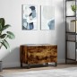 vidaXL Mueble discos madera contrachapada roble ahumado 74,5x38x48 cm vidaXL Mueble discos madera contrachapada roble ahumado 74,5x38x48 cm