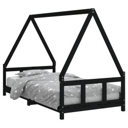 vidaXL Estructura de cama para niños madera de pino negro 90x190 cm