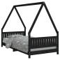 vidaXL Estructura de cama para niños madera de pino negro 90x190 cm vidaXL Estructura de cama para niños madera de pino negro 90x190 cm