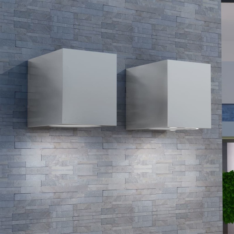 vidaXL Lámparas de pared cúbicas para exteriores 2 piezas vidaXL Lámparas de pared cúbicas para exteriores 2 piezas
