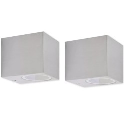 vidaXL Lámparas de pared cúbicas para exteriores 2 piezas