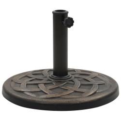 vidaXL Base de sombrilla redonda de poliresina bronce 11 kg