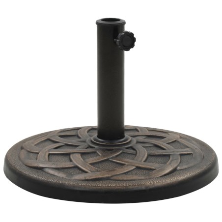 vidaXL Base de sombrilla redonda de poliresina bronce 11 kg