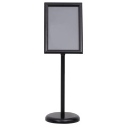 vidaXL Soporte de pie para carteles A3 de aleación de aluminio negro
