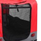 vidaXL Remolque de bicicleta para mascotas cochecito 2 en 1 rojo gris