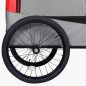 vidaXL Remolque de bicicleta para mascotas cochecito 2 en 1 rojo gris