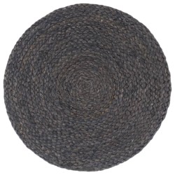 vidaXL Manteles individuales redondos 4 uds yute gris oscuro liso 38cm
