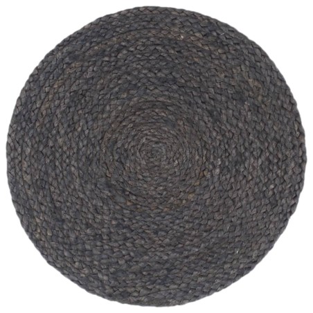 vidaXL Manteles individuales redondos 4 uds yute gris oscuro liso 38cm
