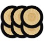 vidaXL Mantel individual redondo 6 uds yute algodón natural negro 38cm vidaXL Mantel individual redondo 6 uds yute algodón natural negro 38cm