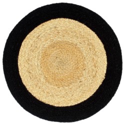 vidaXL Mantel individual redondo 6 uds yute algodón natural negro 38cm