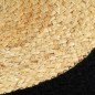vidaXL Mantel individual redondo 6 uds yute algodón natural negro 38cm vidaXL Mantel individual redondo 6 uds yute algodón natural negro 38cm