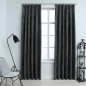 vidaXL Cortinas opacas y ganchos 2 pzas terciopelo antracita 140x175cm vidaXL Cortinas opacas y ganchos 2 pzas terciopelo antracita 140x175cm