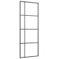 vidaXL Puerta corredera ESG vidrio y aluminio negra 76x205 cm vidaXL Puerta corredera ESG vidrio y aluminio negra 76x205 cm