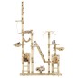 vidaXL Rascador para gatos con poste de sisal 230-250 cm huellas beige