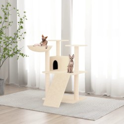 vidaXL Rascador para gatos con postes de sisal color crema 83 cm