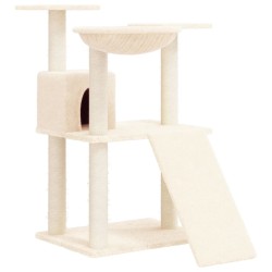 vidaXL Rascador para gatos con postes de sisal color crema 83 cm