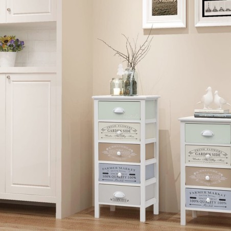 vidaXL Mueble de almacenaje estilo francés con 5 cajones madera 