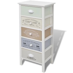 vidaXL Mueble de almacenaje estilo francés con 5 cajones madera 
