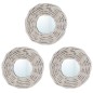 vidaXL Espejos 3 unidades mimbre blanco 15 cm vidaXL Espejos 3 unidades mimbre blanco 15 cm