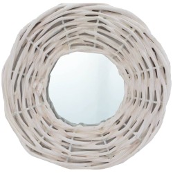 vidaXL Espejos 3 unidades mimbre blanco 15 cm