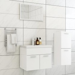 vidaXL Juego de muebles de baño madera de ingeniería blanco brillo
