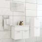 vidaXL Juego de muebles de baño madera de ingeniería blanco brillo vidaXL Juego de muebles de baño madera de ingeniería blanco brillo
