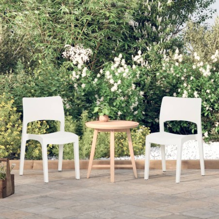 vidaXL Sillas de jardín 2 unidades polipropileno blanco