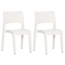 vidaXL Sillas de jardín 2 unidades polipropileno blanco