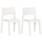 vidaXL Sillas de jardín 2 unidades polipropileno blanco vidaXL Sillas de jardín 2 unidades polipropileno blanco