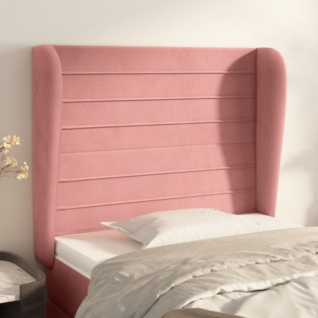 vidaXL Cabecero con orejas de terciopelo rosa 93x23x118/128 cm
