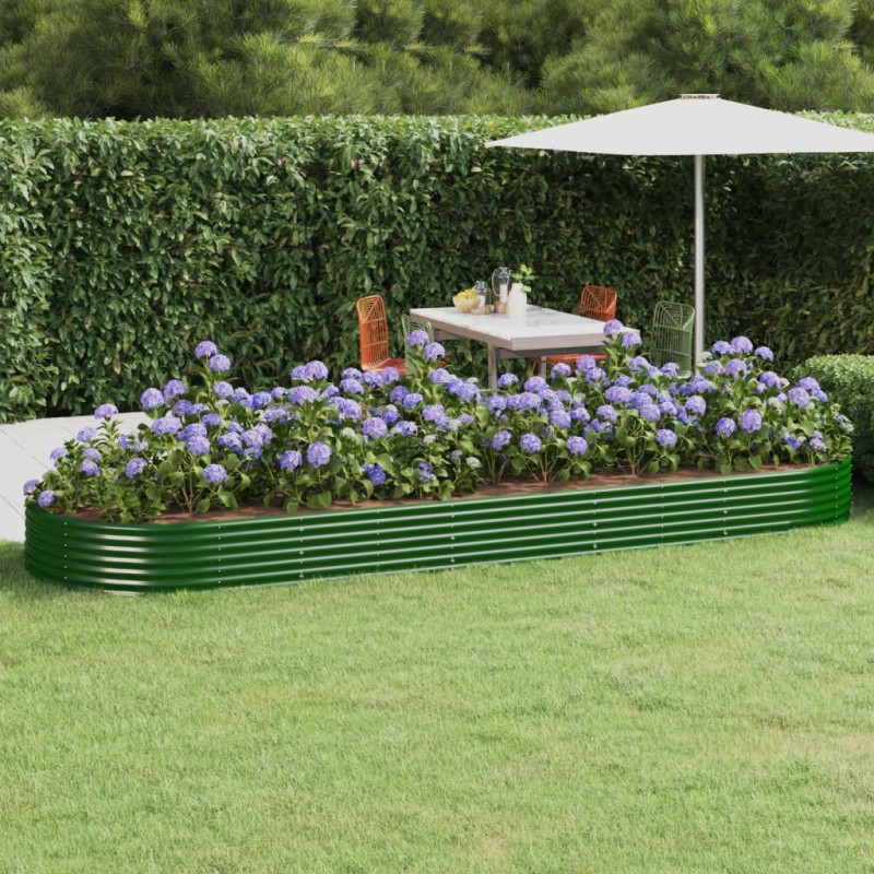 vidaXL Jardinera arriate acero recubrimiento polvo verde 450x140x36 cm vidaXL Jardinera arriate acero recubrimiento polvo verde 450x140x36 cm