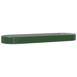 vidaXL Jardinera arriate acero recubrimiento polvo verde 450x140x36 cm
